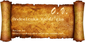 Ondreicska Valéria névjegykártya